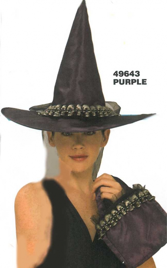 costume di carnevale CAPPELLO STREGA E BORSETTA